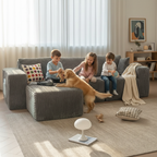 Corduroy L-Shape Sectional - Low Profile