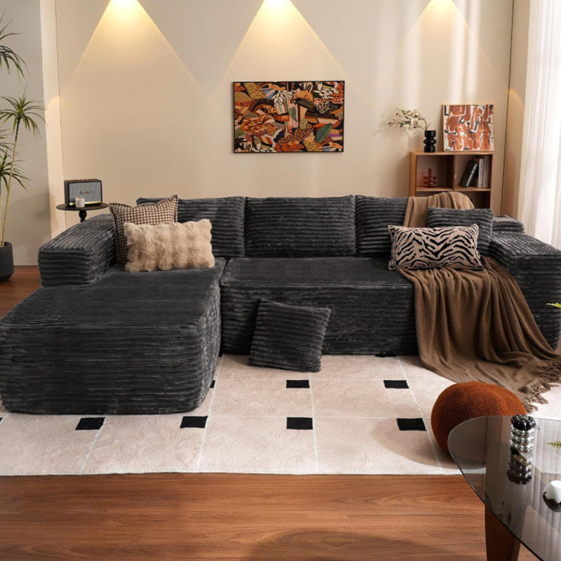 Corduroy L-Shape Sectional with Chaise