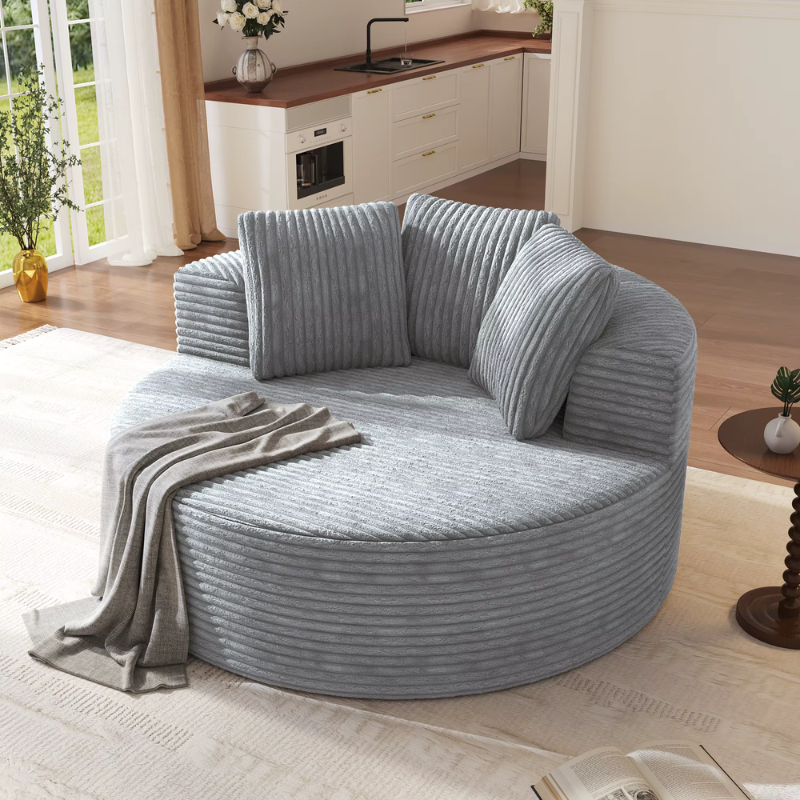 Round Corduroy Daybed