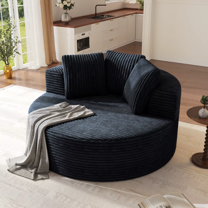 Round Corduroy Daybed