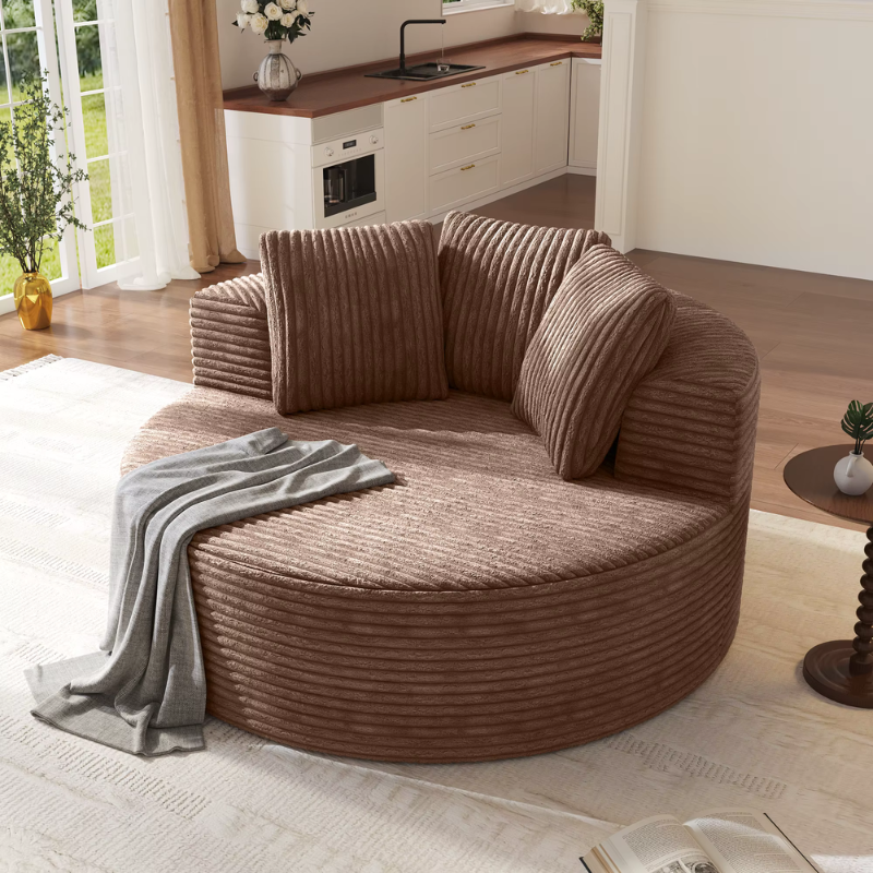 Round Corduroy Daybed