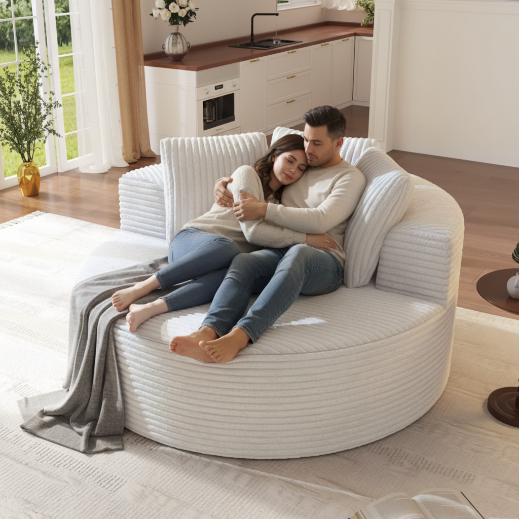 Round Corduroy Daybed